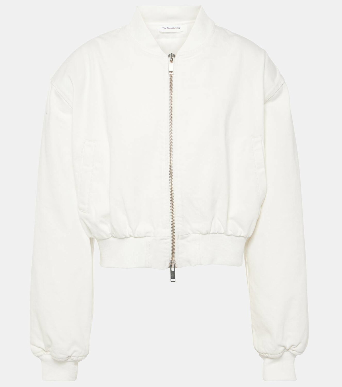 The Frankie Shop Micky cropped denim bomber jacket