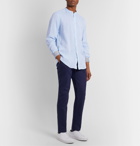 Hugo Boss - Slim-Fit Grandad-Collar Linen Shirt - Blue