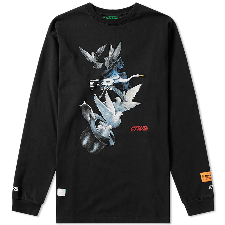 Photo: Heron Preston Long Sleeve Heron Doves Tee Black