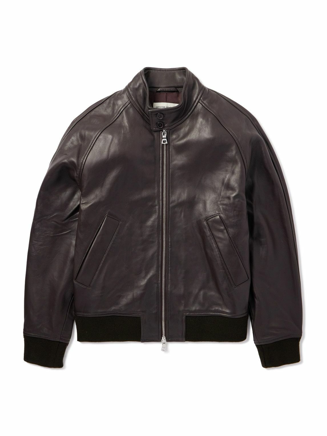 Officine Générale - Cesar Leather Bomber Jacket - Black Officine
