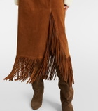 Polo Ralph Lauren Fringed suede midi skirt