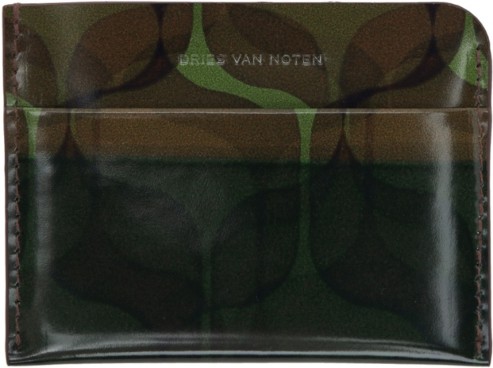 Photo: Dries Van Noten Khaki Embossed Card Holder