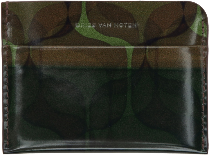 Photo: Dries Van Noten Khaki Embossed Card Holder