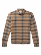 YMC - Dean Button-Down Collar Checked Cotton-Blend Seersucker Shirt - Brown