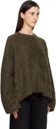 TOTEME Brown Boxy Alpaca Knit Sweater