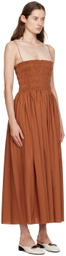 Matteau Orange Shirred Maxi Dress