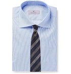 Canali - Blue Slim-Fit Cutaway-Collar Striped Cotton-Twill Shirt - Blue