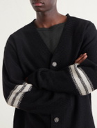 Enfants Riches Déprimés - Striped Cashmere Cardigan - Black