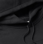 SAINT LAURENT - Logo-Print Fleece-Back Cotton-Jersey Hoodie - Black