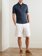 Brunello Cucinelli - Linen and Cotton-Blend Polo Shirt - Blue