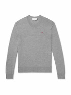 McQueen - Logo-Embroidered Wool Sweater - Gray