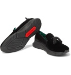 TOM FORD - Tuner Velvet Tasselled Slip-On Sneakers - Black