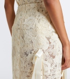 Simone Rocha Unraveling bow-detail lace midi skirt