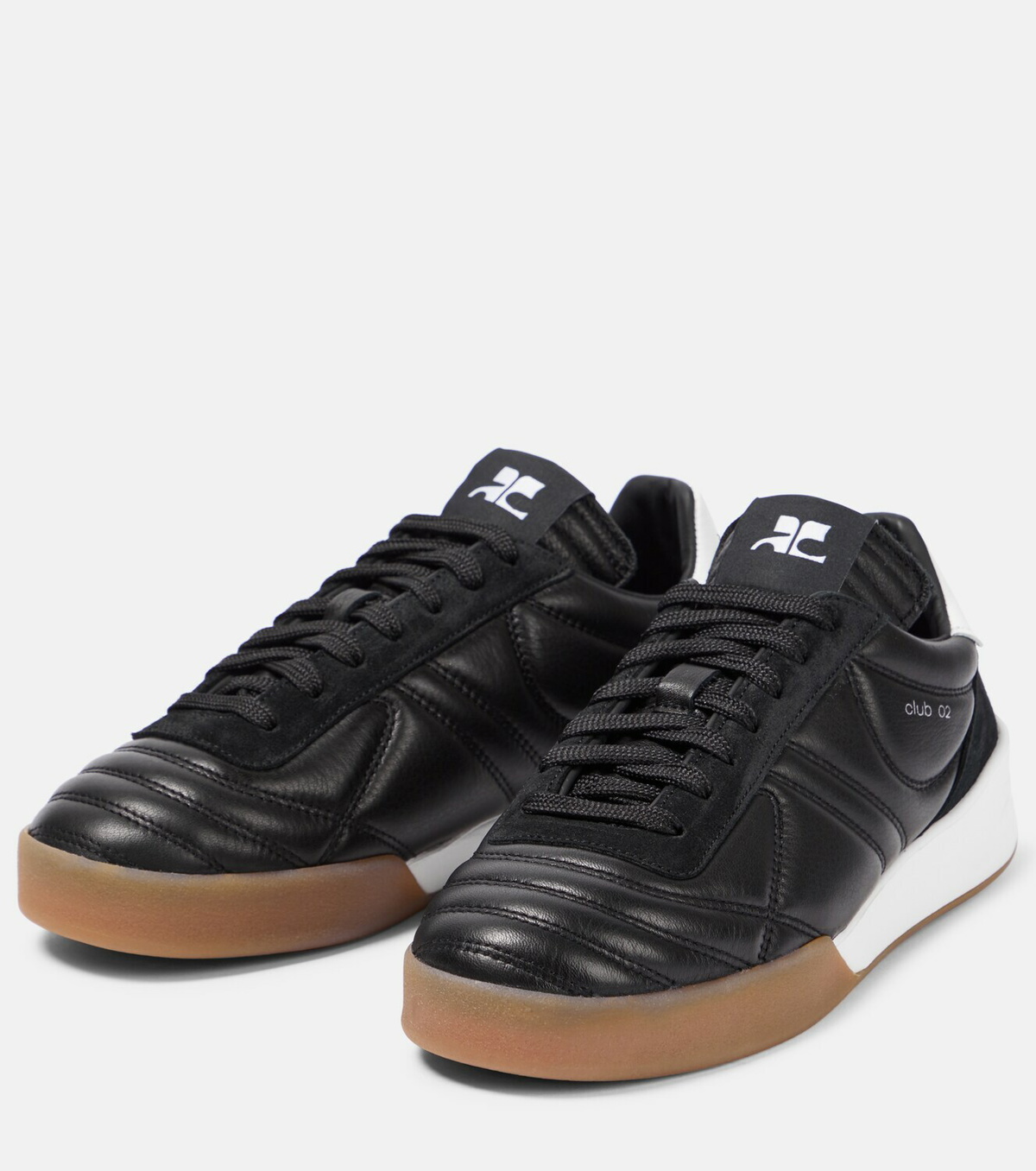 【courreges】CLUB 02 LEATHER SNEAKERS Courrèges Club 02 Leather Sneakers | Black | FARFETCH