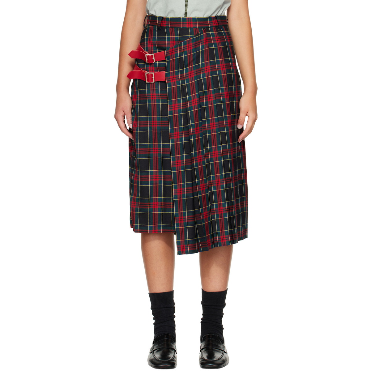 UNDERCOVER Red & Green UP2F1603 Midi Skirt