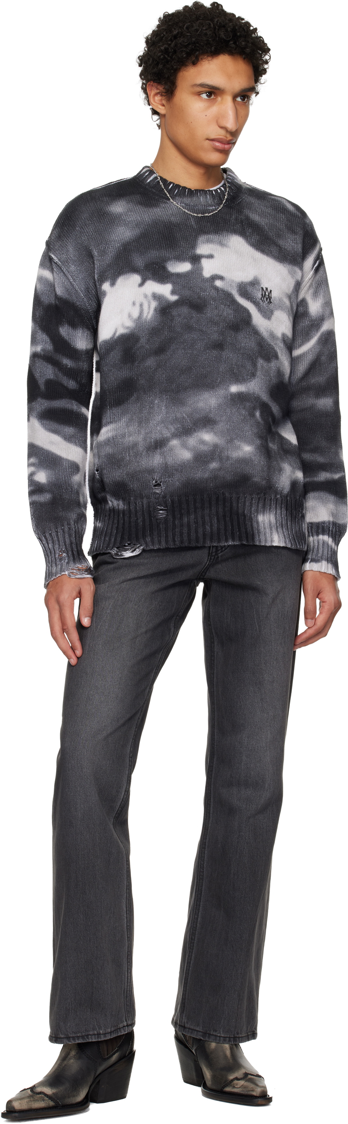 AMIRI Gray Camo Sweater