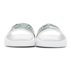 Lacoste White and Black Croco 2.0 Slides