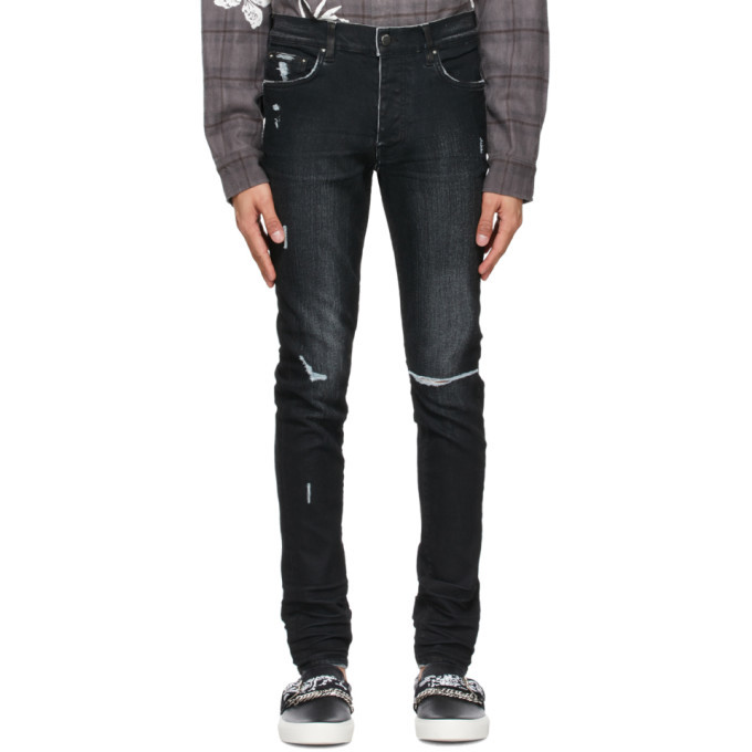 Photo: AMIRI Black Slit Knee Jeans