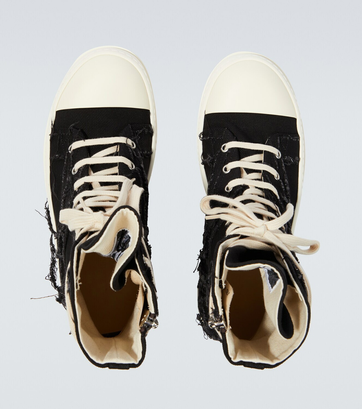 DRKSHDW by Rick Owens - Distressed denim sneakers