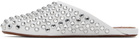 ALAÏA White Strass Lambskin Mules