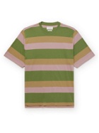 OLIVER SPENCER - Box Striped Cotton T-Shirt - Green