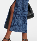 Alexander McQueen Damask denim pencil dress