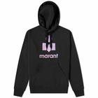 Isabel Marant Men's Miley Tie Dye Logo Hoody in Faded Black