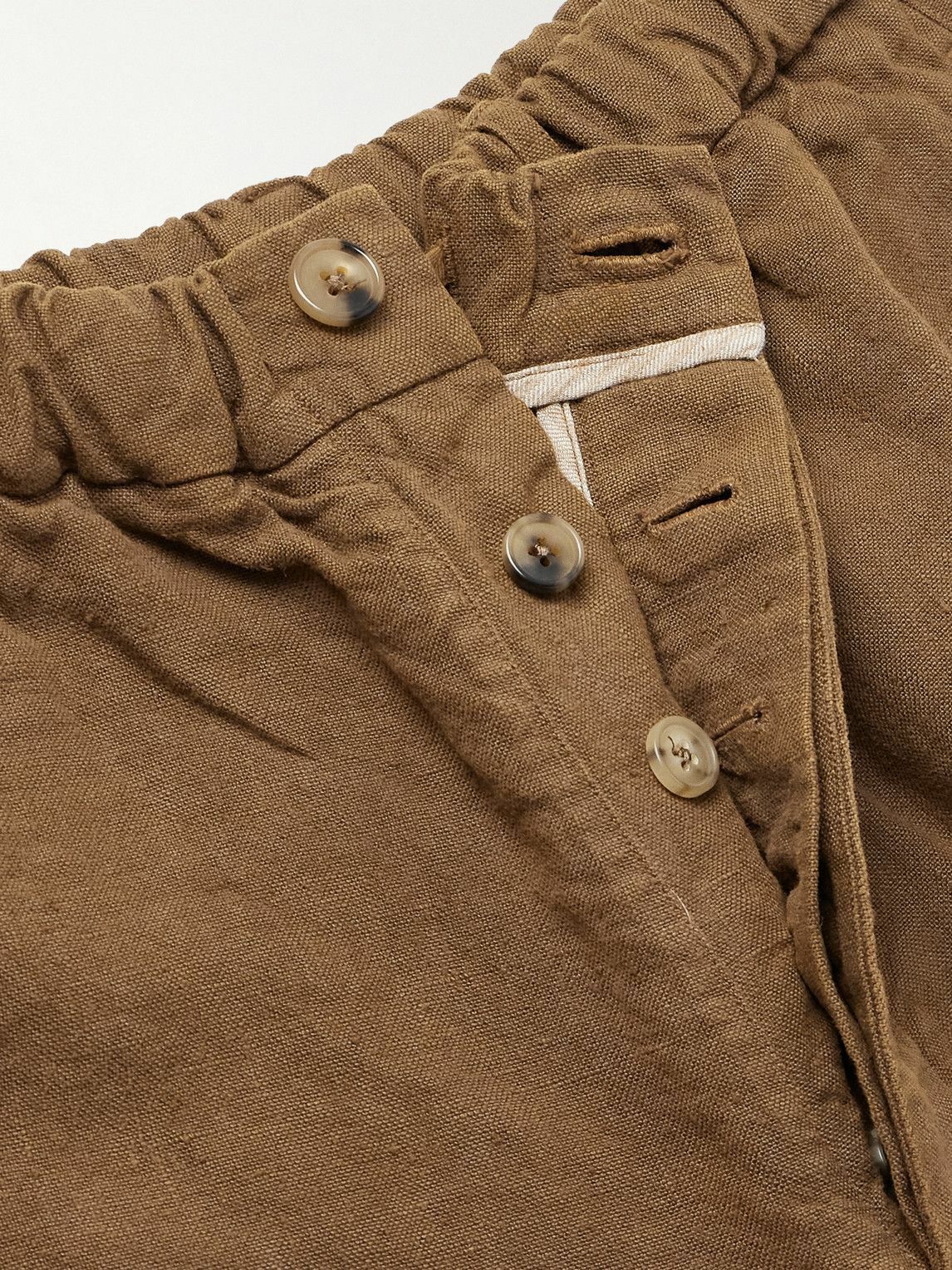 Federico Curradi - Wide-Leg Linen Shorts - Brown