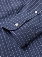 Ralph Lauren Purple label - Striped Slub Linen and Cotton-Blend Shirt - Blue
