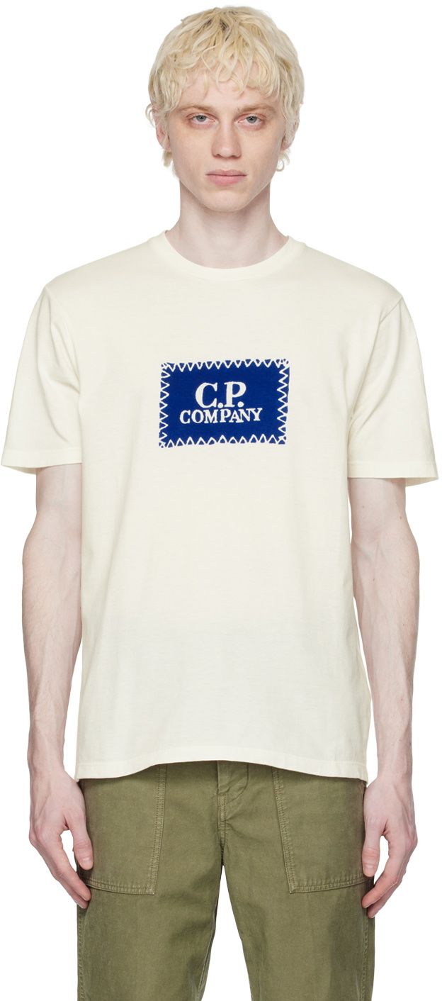 Tシャツ・カットソー C.P. COMPANY WHITE COTTON CREW-NECK T-SHIRT C.P. Company White Crewneck T-Shirt C.P. Company