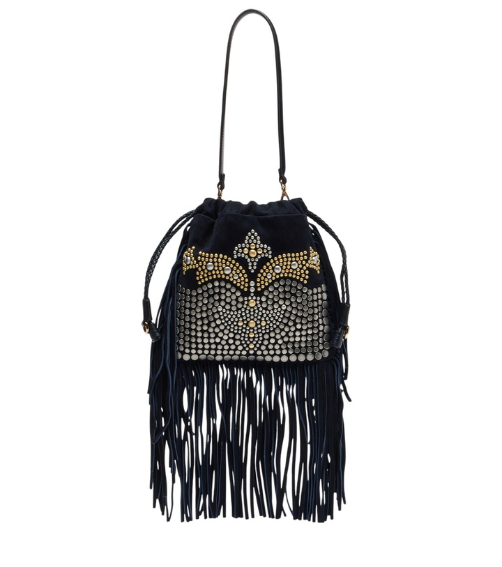 Photo: Etro Kalispera Small studded suede shoulder bag