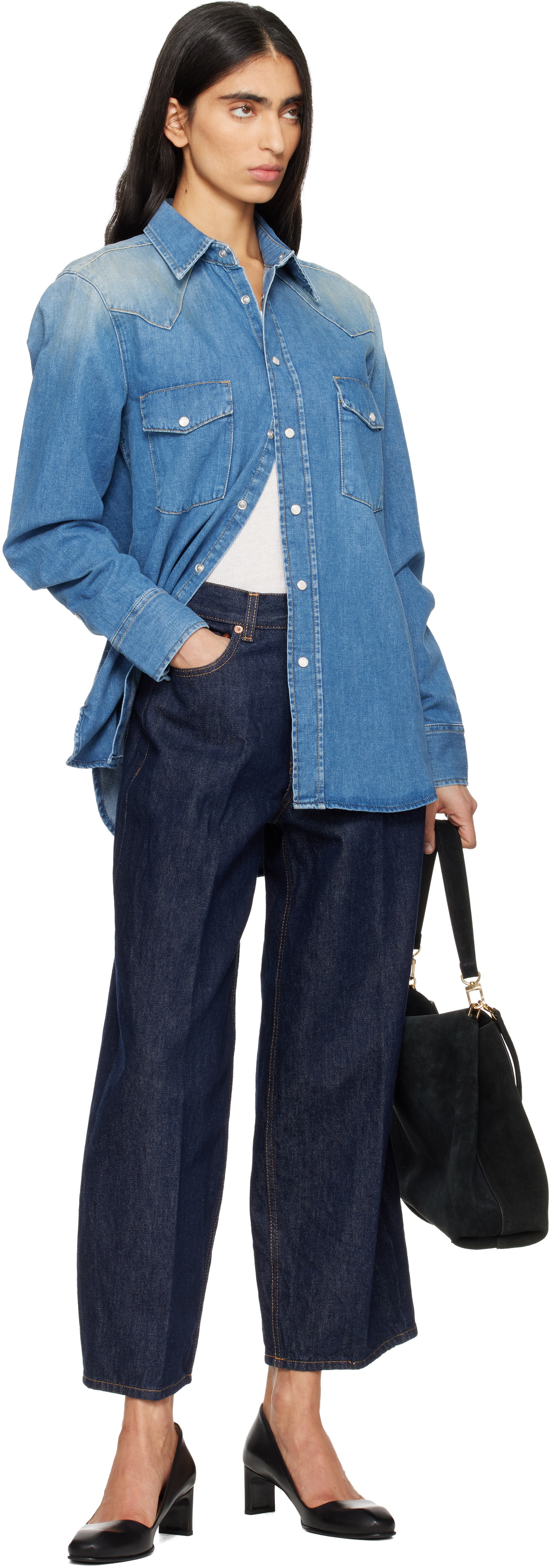 6397 Blue Western Denim Shirt