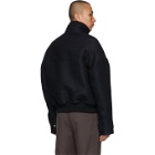 ermenegildo zegna couture Black and Navy Wool Bomber Jacket