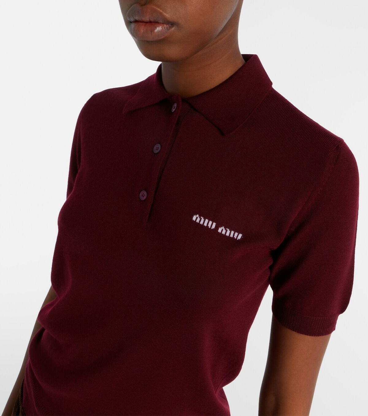 Miu Miu Logo wool polo sweater