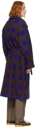 Lemaire Blue & Brown Bathrobe Coat