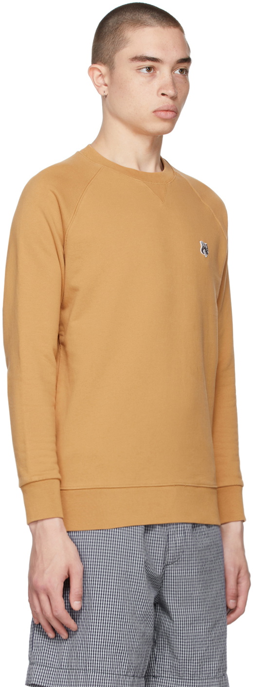 Maison Kitsuné Brown u0026 Grey Fox Head Patch Classic Sweatshirt Maison Kitsune
