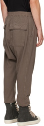 Rick Owens DRKSHDW Brown Tower Prisoner Drawstring Sweatpants