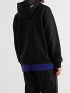 Ader Error - Oversized Logo-Embroidered Distressed Cotton-Blend Jersey Hoodie - Black