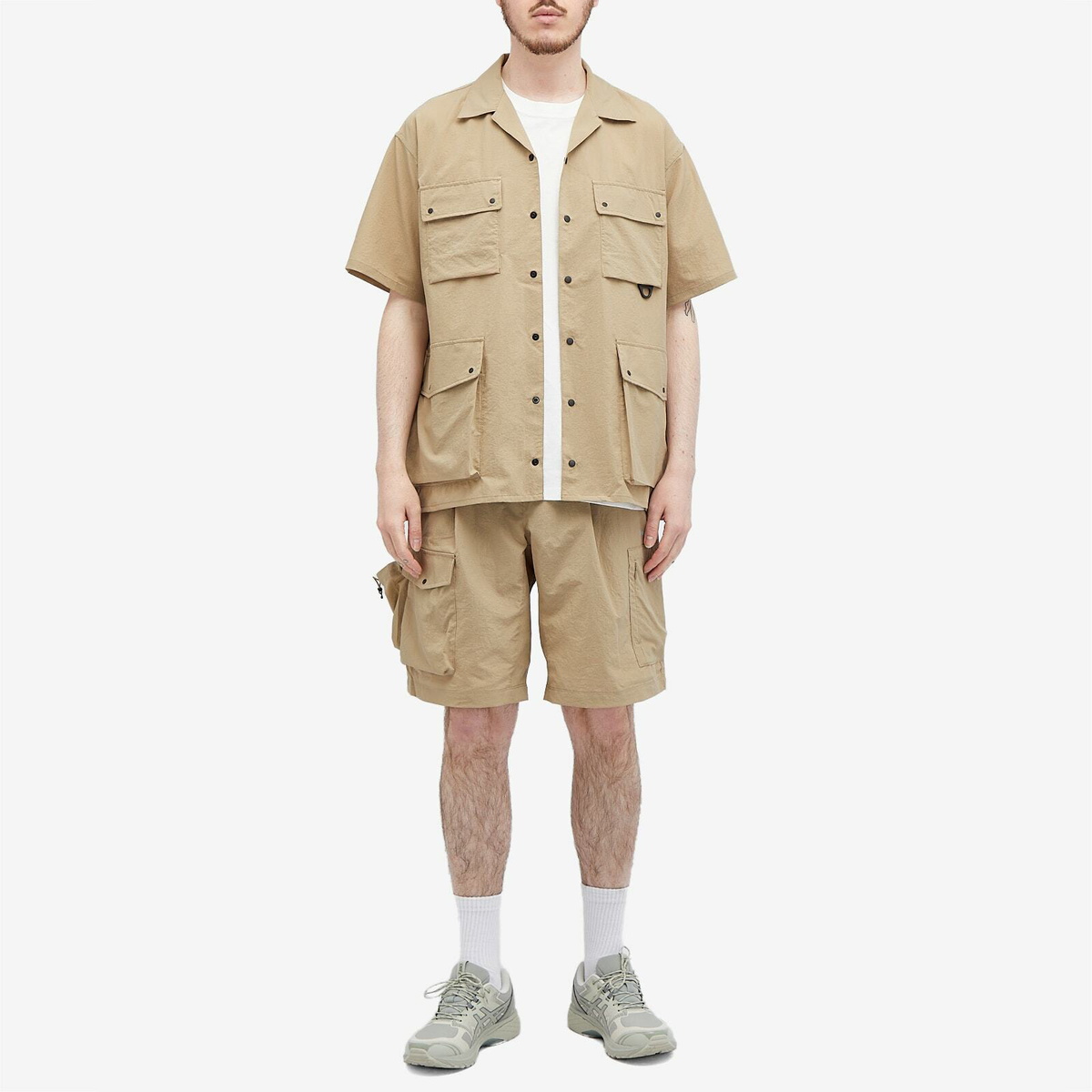 Nanga Men's Dot Air Utility Pocket Cargo Shorts in Beige