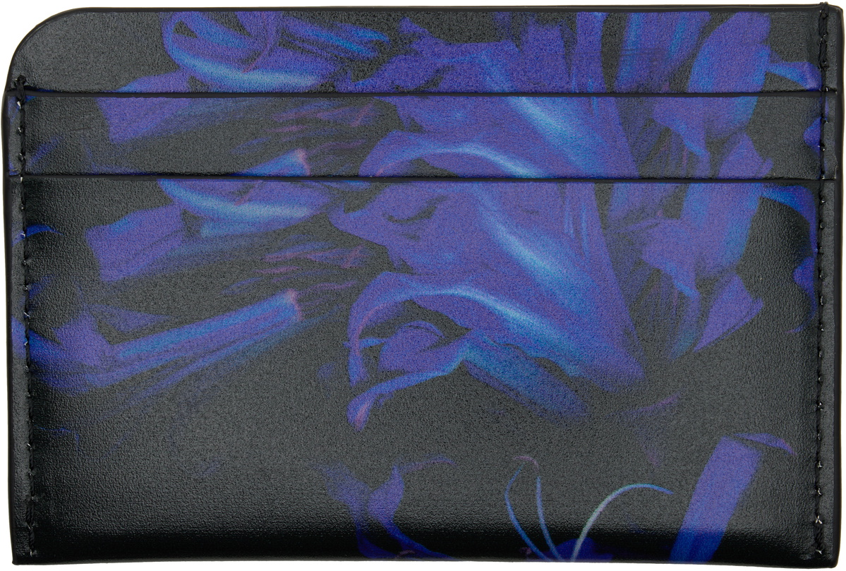 Dries Van Noten Black & Navy Leather Card Holder