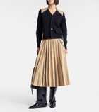 Sacai Leather knee-high boots