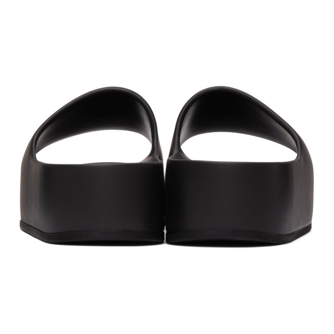 Balenciaga Black Logo Platform Slides Balenciaga