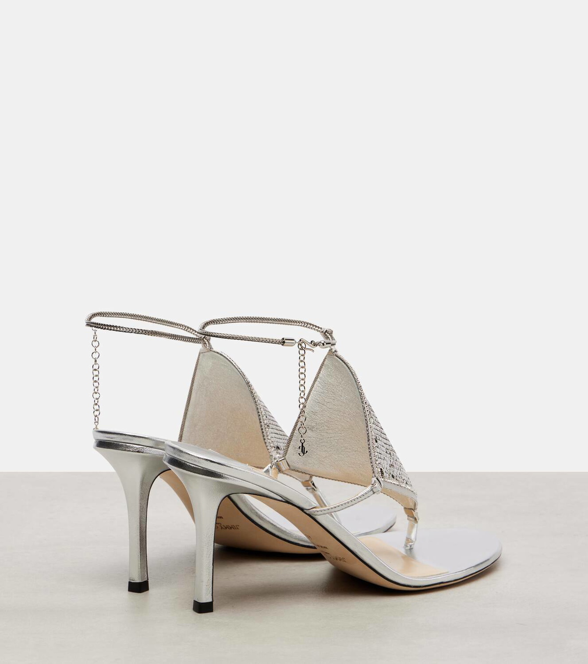 Jimmy Choo Archive Thong 85 metallic leather sandals