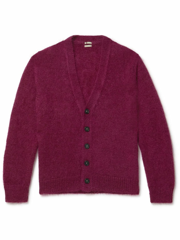 Photo: Massimo Alba - Mohair and Silk-Blend Cardigan - Burgundy