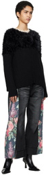 Junya Watanabe Black Levi's Edition Flower Pattern Print Jeans