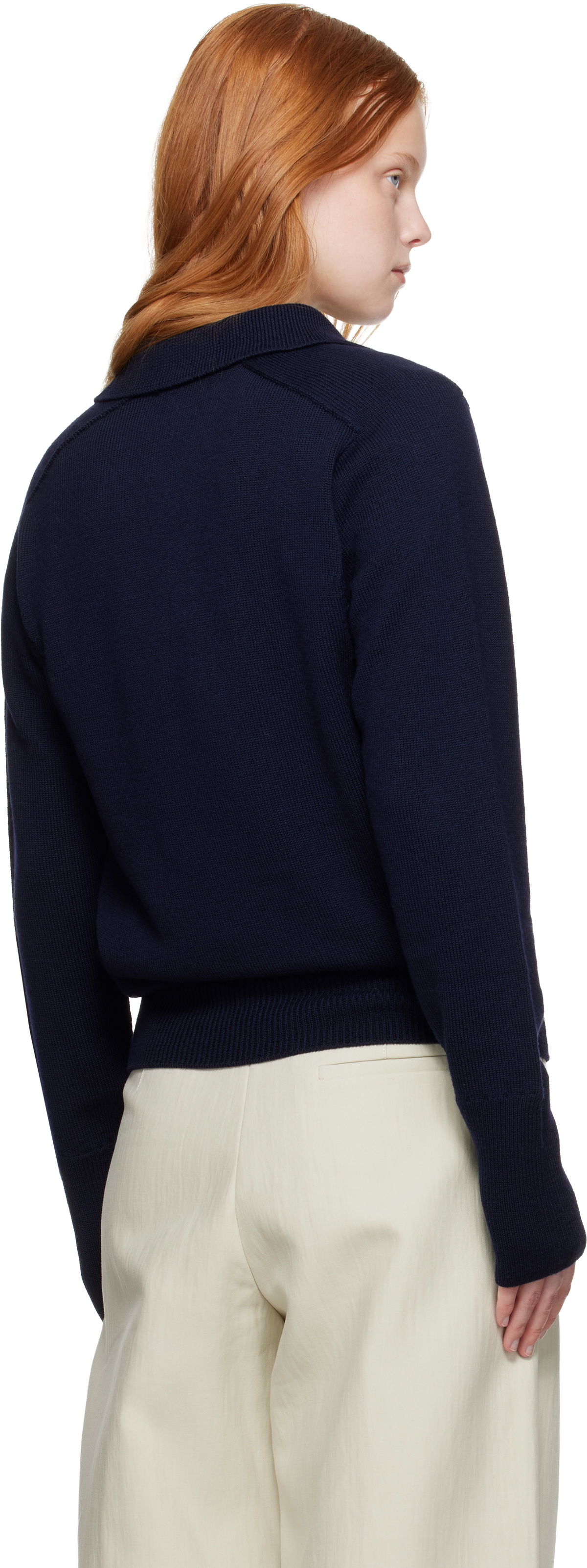 Studio Nicholson Navy Sark Polo