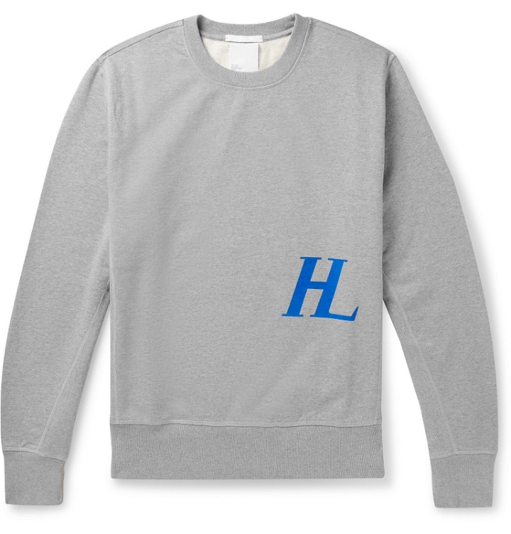 Photo: Helmut Lang - Logo-Print Loopback Cotton-Jersey Sweatshirt - Gray