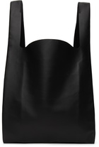 Maison Margiela Black Leather Flat Shopping Tote