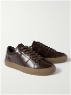 Mr P. - Larry Glossed-Leather Sneakers - Brown
