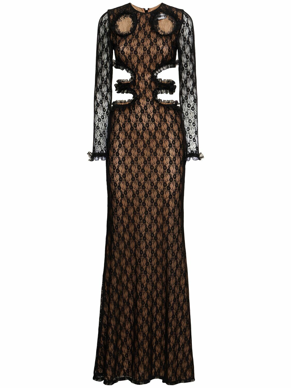 white lace dress costume Gothic ghost cocktail lace dress with button row DW053WH XL / White